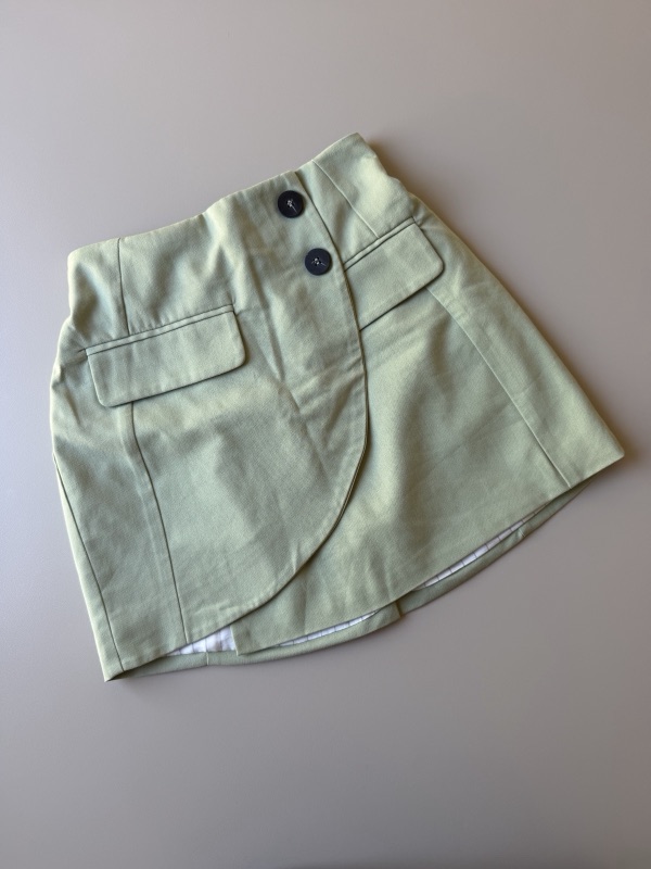 Sage green mini suit skirt, listed on Frippy